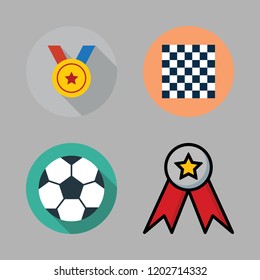 challenge icon set. vector set about chess board, football and medal icons set.