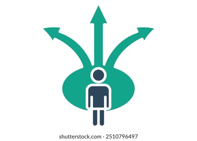 Challenge icon. solid icon style. businessman with cross. icon related to SWOT. business elements vector illustration