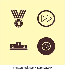 challenge icon. challenge vector icons set right arrow, medal and winners podium