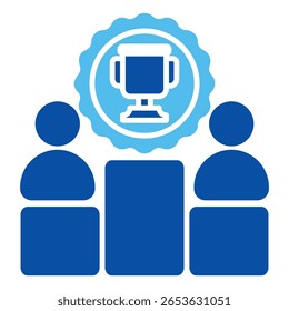 Challenge-Symbole im blauen Stil, Vektorgrafik