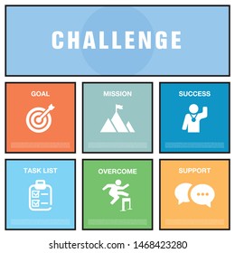 CHALLENGE AND ILLUSTRATION ICON CONCEPT