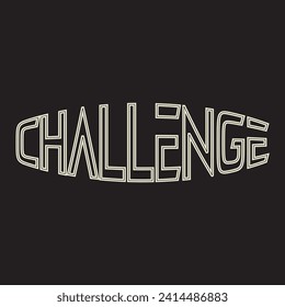 Challenge Buchstabenschrift auf T-Shirt-Design