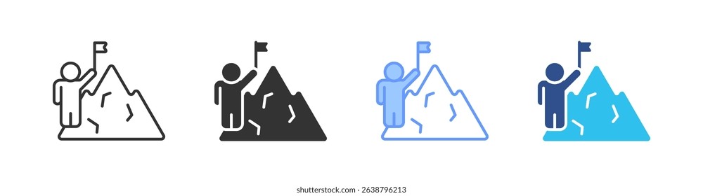 Challenge Multi Style Icon Set Vector