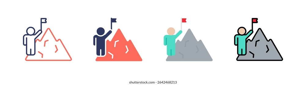 Challenge Multi Style Icon Set Vector