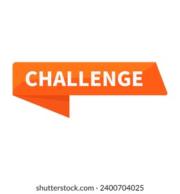 Challenge In Orange Rectangle Ribbon Shape For Marketing Promotion Business Marketing Information Social Media
