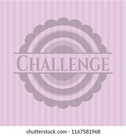 Challenge pink emblem. Retro