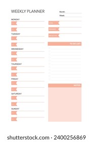 challenge plan, minimalistic daily, weekly planner printable template. habit, workout planning and to do list. printable planner, digital planner. A4 and letter size. Vector template. EPS 10