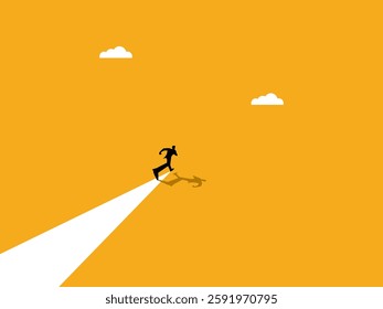 Challenge, Project End, Businessman Running to Destination