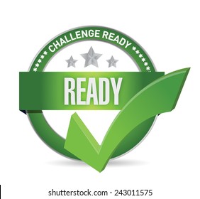 challenge ready seal illustration design over a white background