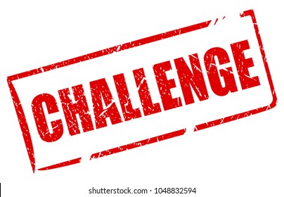 Challenge rectangle vector stamp isolated on white background