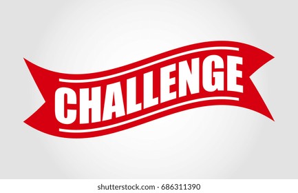Challenge. Red ribbons banners
