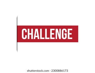 challenge red vector banner illustration isolated on white background