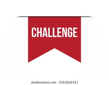 challenge red vector banner illustration isolated on white background