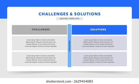 Tabela de comparação de desafios e soluções Infográfico de negócios
