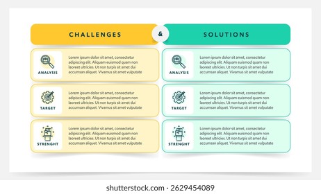 Challenge and Solution Comparison Table Business Infographic