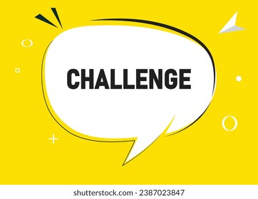 Challenge speech bubble text. Hi There on bright color for Sticker, Banner and Poster. vector illustration.