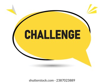 Challenge speech bubble text. Hi There on bright color for Sticker, Banner and Poster. vector illustration.