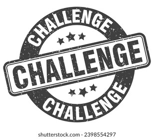 challenge stamp. challenge sign. round grunge label