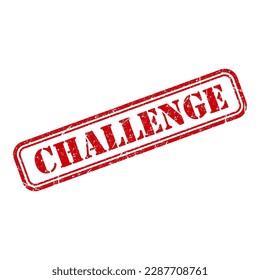 Challenge stamp symbol, label sticker sign button, text banner vector illustration .