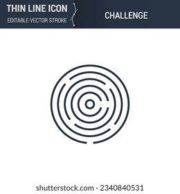 Challenge Symbol Icon. Sleek Thin Line Business Icon. Stroke Pictogram Graphic for Web Design. High-Quality Outline Vector Symbol Concept. Premium Monoline Aesthetic. Simple and Elegant Logo Design.