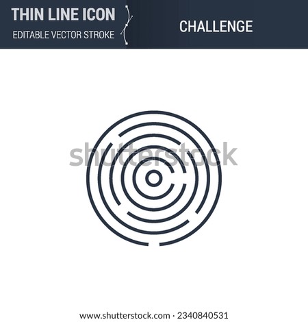 Challenge Symbol Icon. Sleek Thin Line Business Icon. Stroke Pictogram Graphic for Web Design. High-Quality Outline Vector Symbol Concept. Premium Monoline Aesthetic. Simple and Elegant Logo Design.