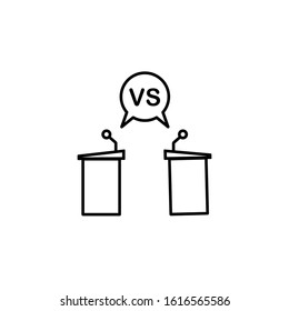 challenge, talking, vs line icon. Elements of protests illustration icons. Signs, symbols can be used for web, logo, mobile app, UI, UX