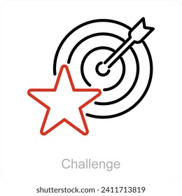 Challenge and target icon concept