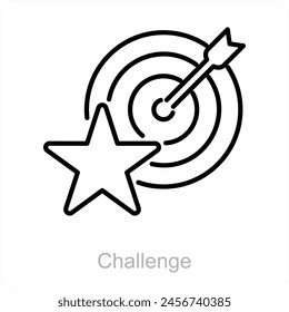 Challenge and target icon concept