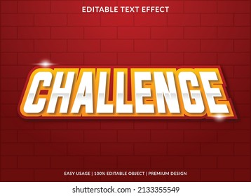 challenge text effect editable template with abstract style use for business logo and brand 