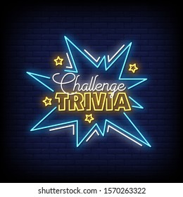 Challenge Trivia Neon Signs Style Text Vector