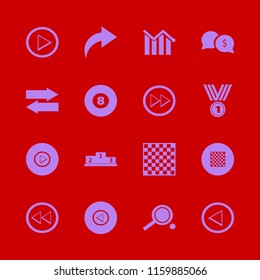 challenge vector icons set. with chess board, medal, right arrow and left arrow in set