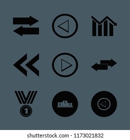 challenge vector icons set. with descending graph, right arrow, left right arrows and left arrow in set