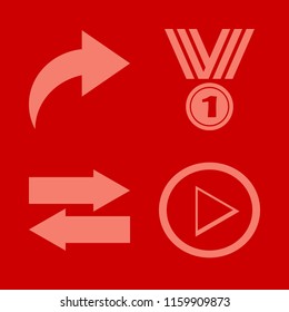 challenge vector icons set. with left right arrows, medal and right arrow in set