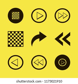 challenge vector icons set. with right arrow, chess board and left arrow in set