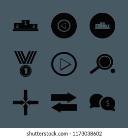 challenge vector icons set. with right arrow, ping pong, money speech bubbles and left right arrows in set