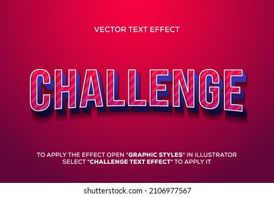 challenge vector text effect fully editable easy to use