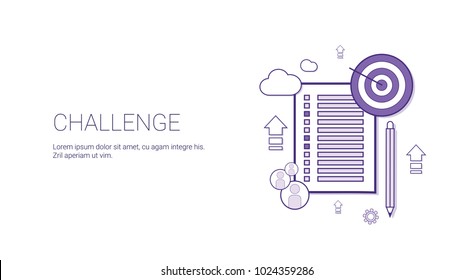 Challenge Web Banner With Copy Space Business Motivation Concept Vector Illustration