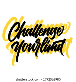Desafía tu caligrafía de pincel moderno con letras a mano. tipo dibujado a mano. ilustración vectorial.
