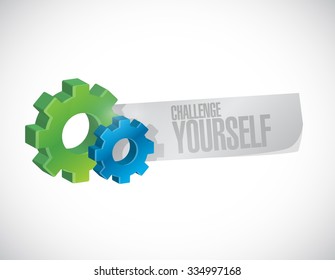 challenge yourself gear sign concept illustration design graphic 