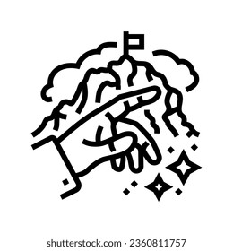 challenge yourself succes line icon vector. challenge yourself succes sign. isolated contour symbol black illustration