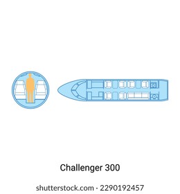 Challenger 300 airplane scheme. Civil Aircraft Guide