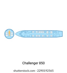 Challenger 850 airplane scheme. Civil Aircraft Guide