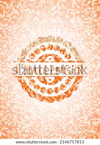 Challenger abstract orange mosaic emblem 
