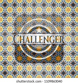  Challenger arabic badge background. Arabesque decoration.