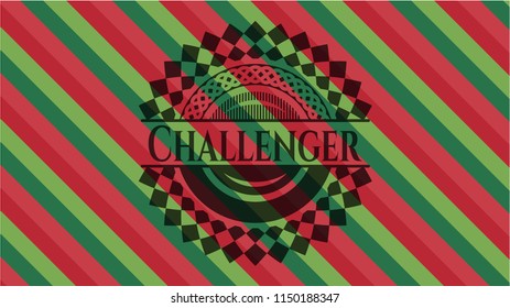 Challenger christmas emblem background.
