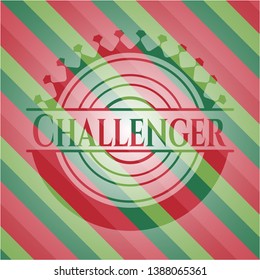 Challenger christmas emblem background. Vector Illustration. Detailed.