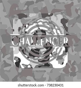 Challenger on grey camo pattern