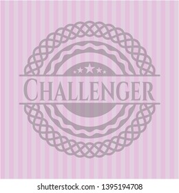 Challenger realistic pink emblem. Vector Illustration. Detailed.