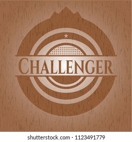 Challenger retro wooden emblem