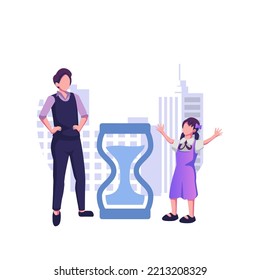 Challenges for divorced dads flat style illustration